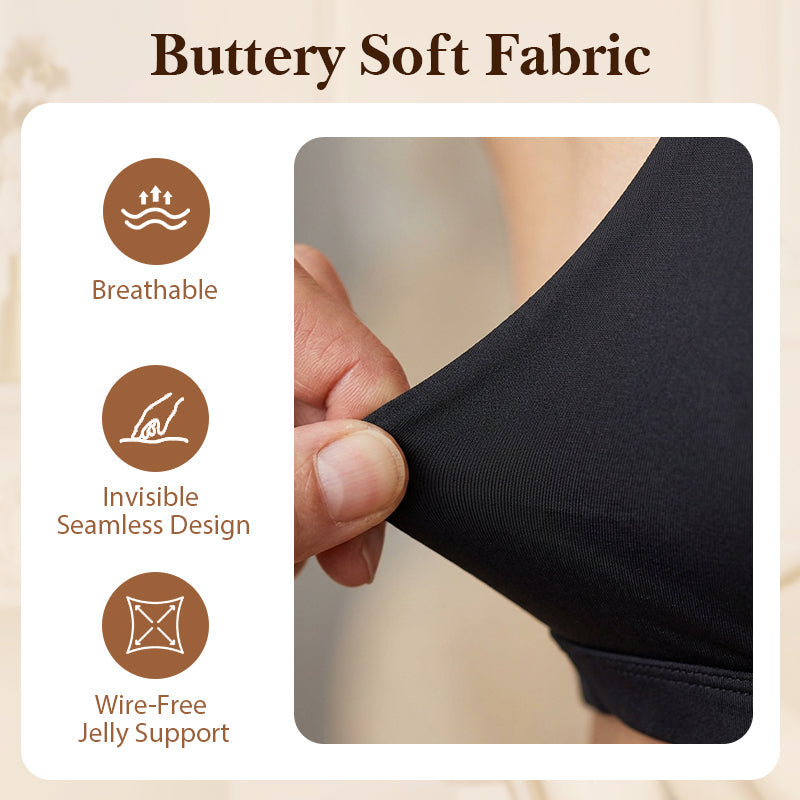 👙50% OFF NOW! Women's Wire‑Free Jelly Support Triangle Bralette‑Seamless Soft Padded Wireless Bra, Gentle Lifting Shaping Invisible Everyday Underwear