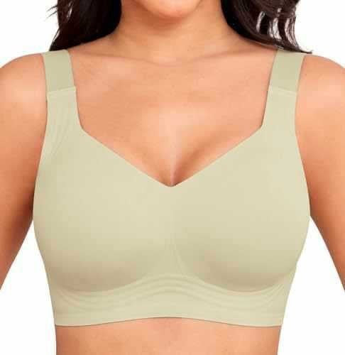 Women Jelly Bras Wirefree Full Coverage No Underwire Everyday Bras Comfortable Wireless Padded Tshirt Bra
