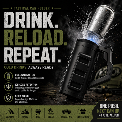 Tactical Assault Can Holder, Assault-Style Tactical Insulation Sleeve, Multi-Function Double Tactical Reload Can Holder, Portable Party Beverage Holder Insulation Sleeve