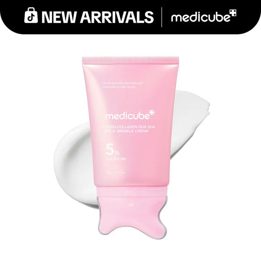 [NEW] [medicube] PDRN Collagen Gua Sha Neck Wrinkle Cream | Built-In Gua Sha Massager with Volufiline 5% + PDRN | Firming, Contour Care for the Look of Fine Lines, Jawline, Neck, Décolleté | Massage Cream | Korean Skincare