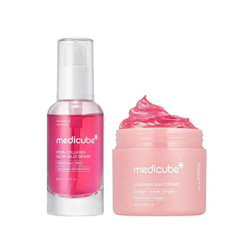 [medicube]  PDRN Pink Collagen Glow Jelly Serum | Lightweight Water-Jelly For Plump & Supple Skin - Radiance & Elasticity Care, Korean Skin Care 1.01 fl.oz