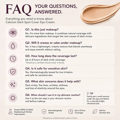 Dr.Melaxin Cemenrete Calcium Crema de ojos para manchas oscuras | Ojeras, antiedad, flacidez, elasticidad | Cosmética coreana