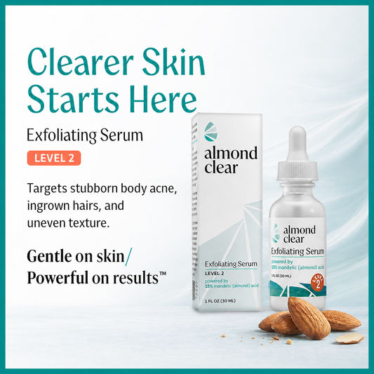 Body Clearing Serum [1 Fl Oz] Level 2 Acne Serum - Advanced Formula for Body Acne, Folliculitis, Back, Butt, Chest, Thighs, Shoulders - Mandelic Acid