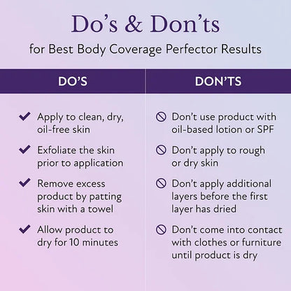 Body Coverage Perfector – Waterproof Leg & Body Makeup - Tattoo Cover Up Makeup - 3.5 Oz (Natural Radiance)