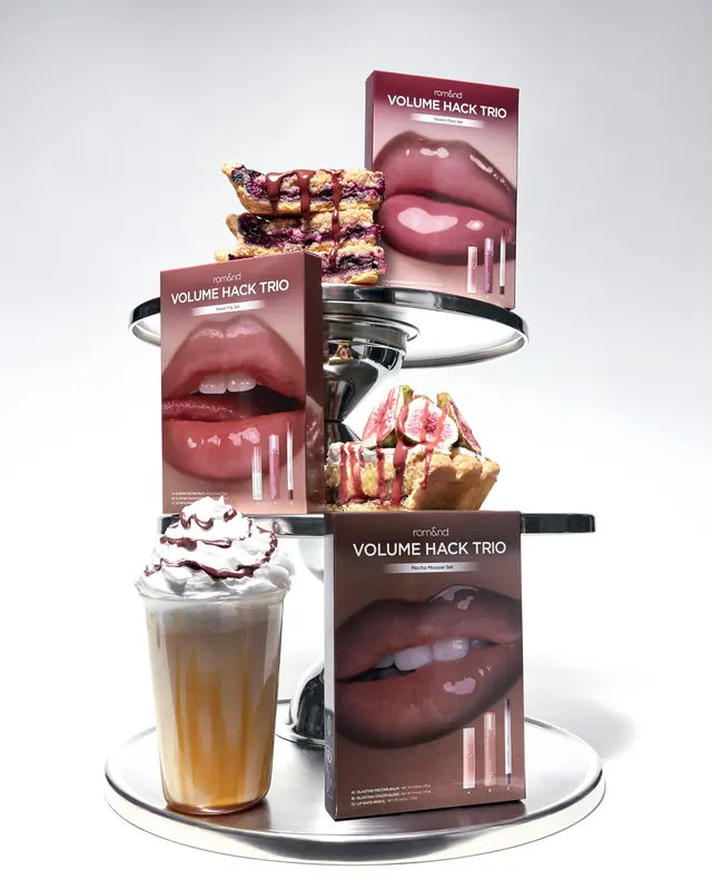 rom&nd LIP VOLUME HACK TRIO (3 Shades, Lip Mate Pencil 0.5g & Melting Balm 3.5g & Color Gloss 4g)