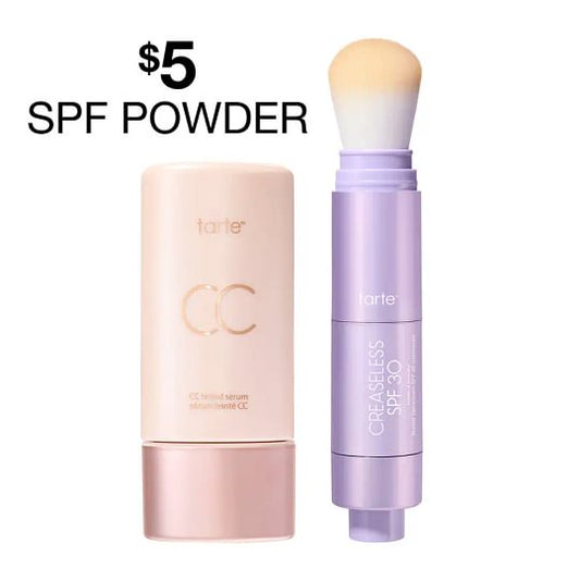 tarte summer skin essentials - CC color-correcting tinted serum + creaseless SPF 30 mineral setting powder