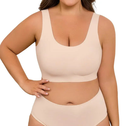 ubras Seamless Bras for Women Full Coverage Wireless Bralette Widen Straps Side Comfortable Breathable Smooth Pull On Bras Smart Size Fabric Stretchy Minimalist Basic Nude Lightweight Womenswear Soft Everyday Bra